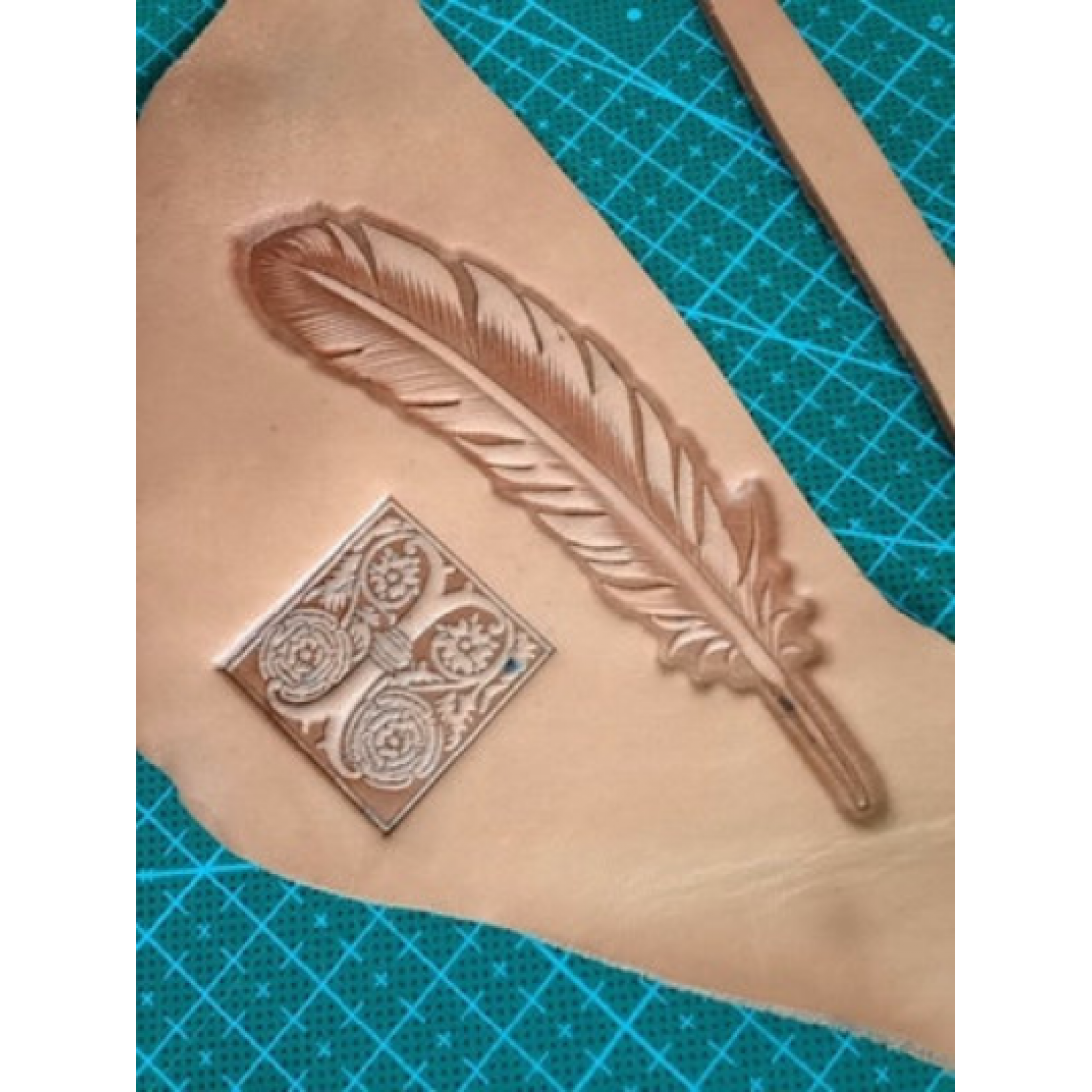 leather feather mold mould hot stamp Leather stamp Logo stamp